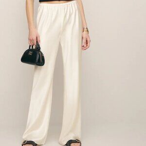 Reformation Gale Satin Mid Rise Bias Pant